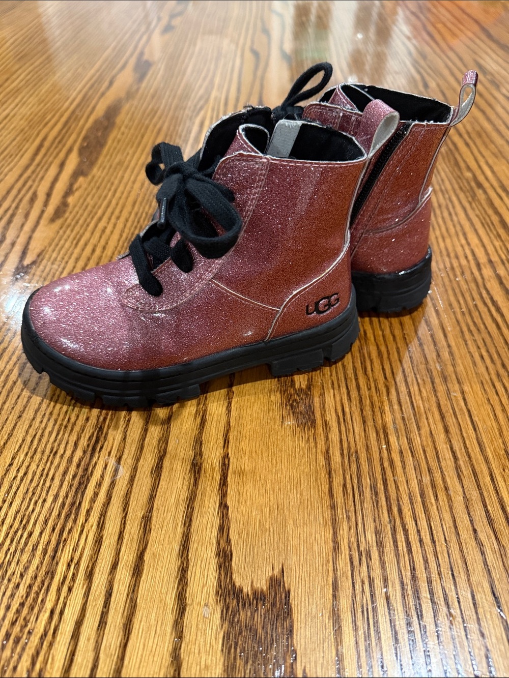 UGG Kids Sparkle Rose Lace-Up Boots